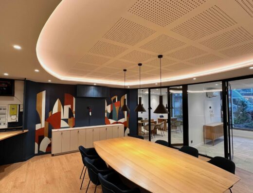 installation électrique complète et luminaires pour un bureau