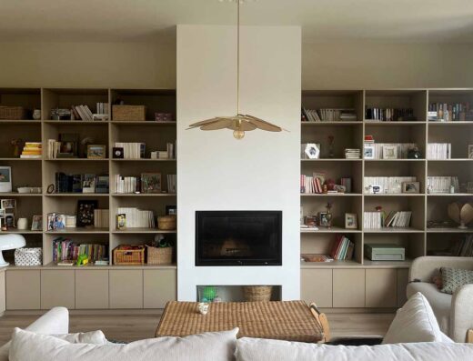 bibliothèque de salon sur mesure